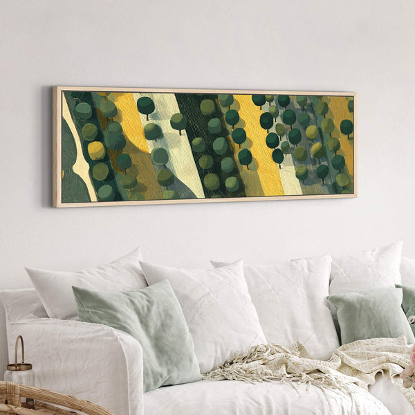 Canvas wall art in interior setting.