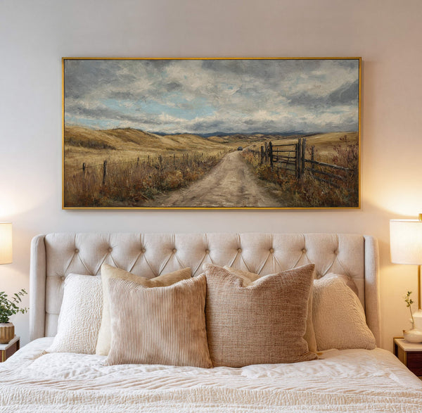 Canvas wall art in interior setting.