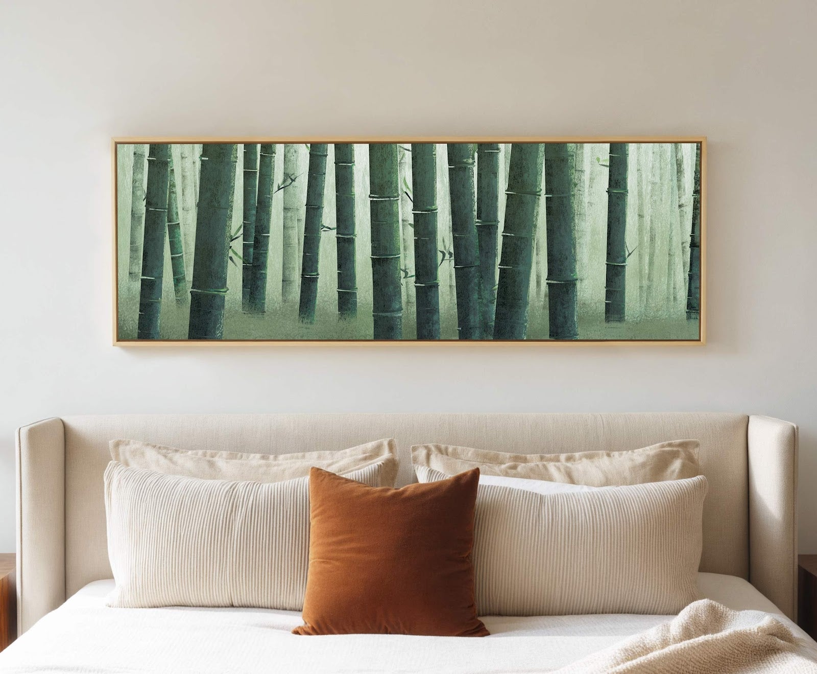 Canvas wall art in interior setting.