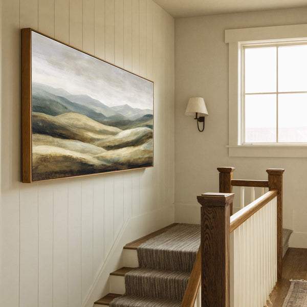 Canvas wall art in interior setting.