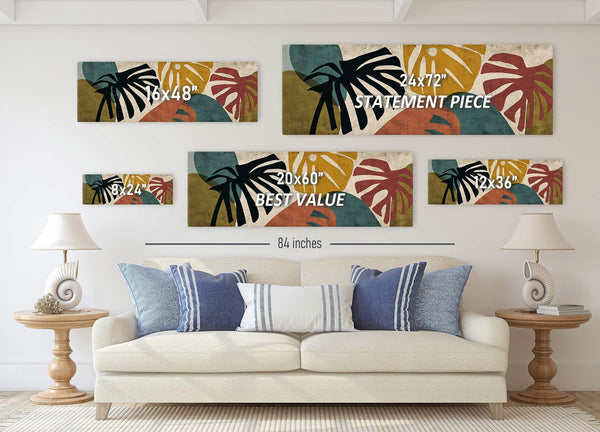 Canvas wall art in interior setting.