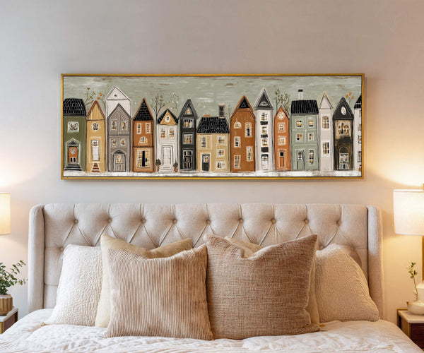 Canvas wall art in interior setting.