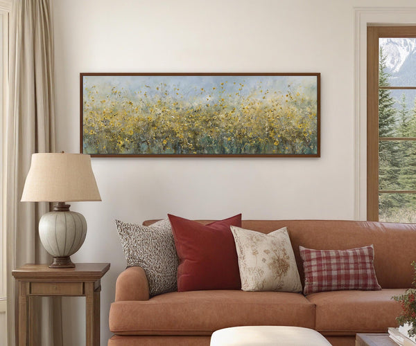 Canvas wall art in interior setting.