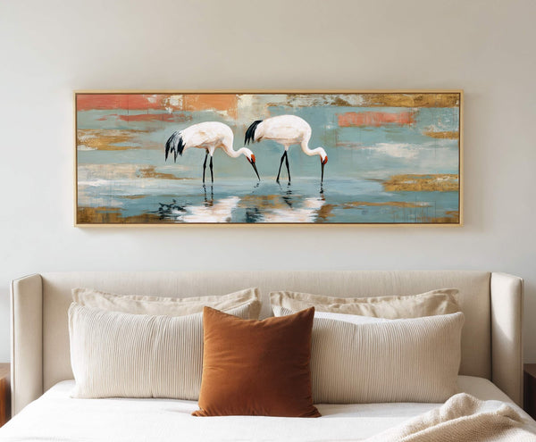 Canvas wall art in interior setting.