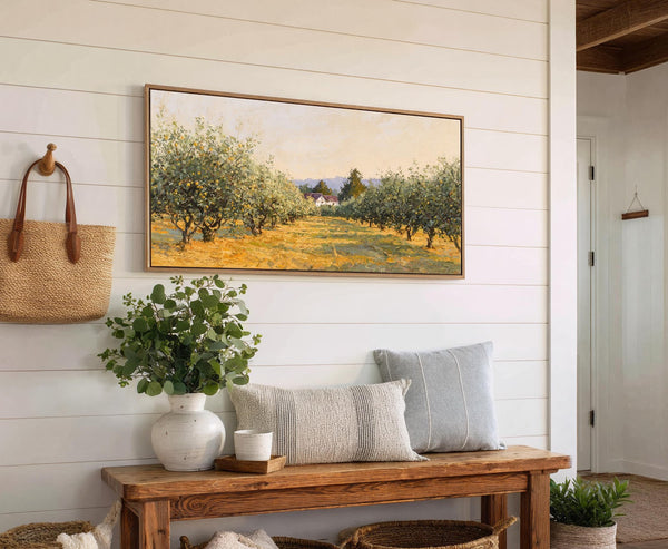 Canvas wall art in interior setting.