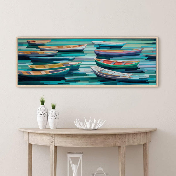 Canvas wall art in interior setting.