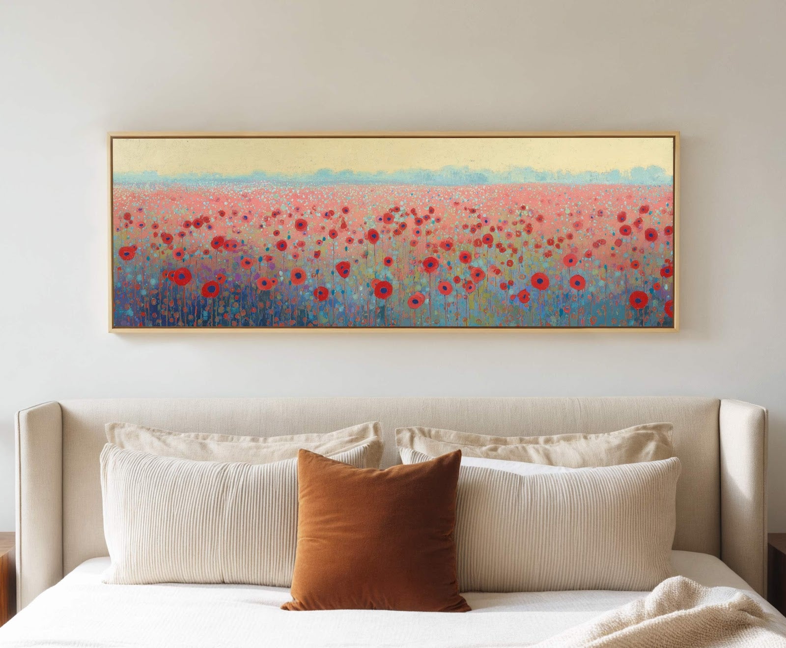 Canvas wall art in interior setting.