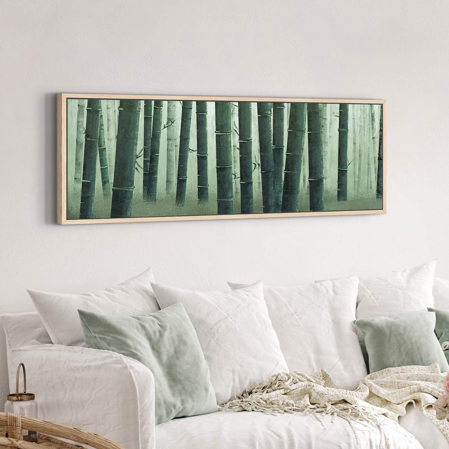 Canvas wall art in interior setting.