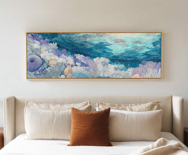 Canvas wall art in interior setting.