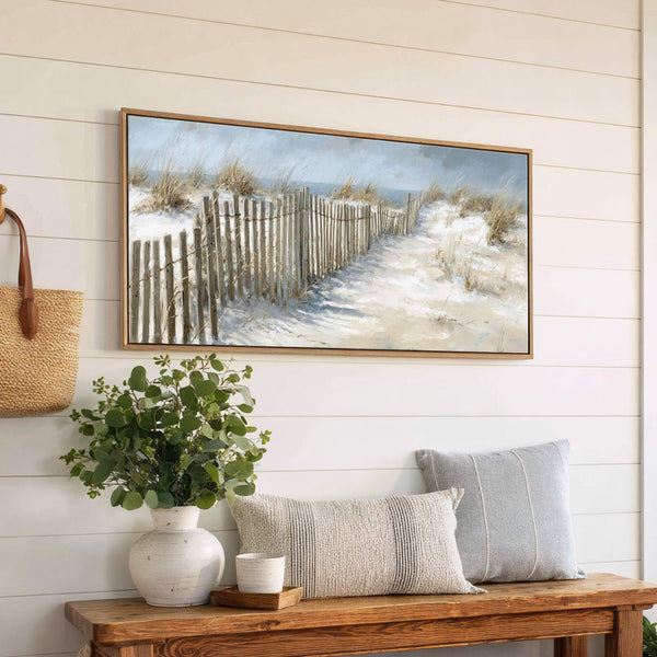 Canvas wall art in interior setting.