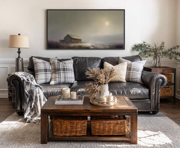 Canvas wall art in interior setting.