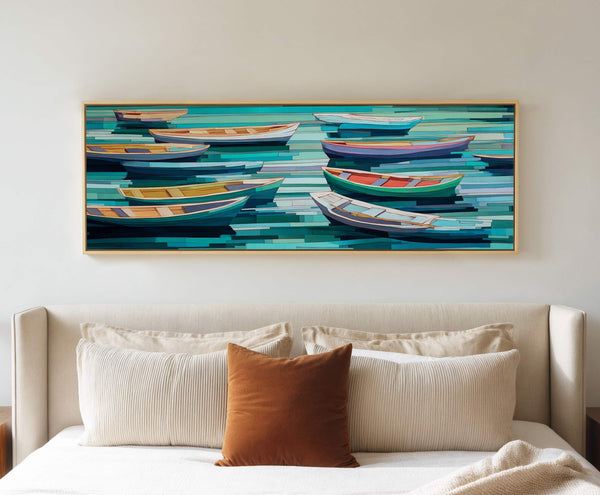 Canvas wall art in interior setting.