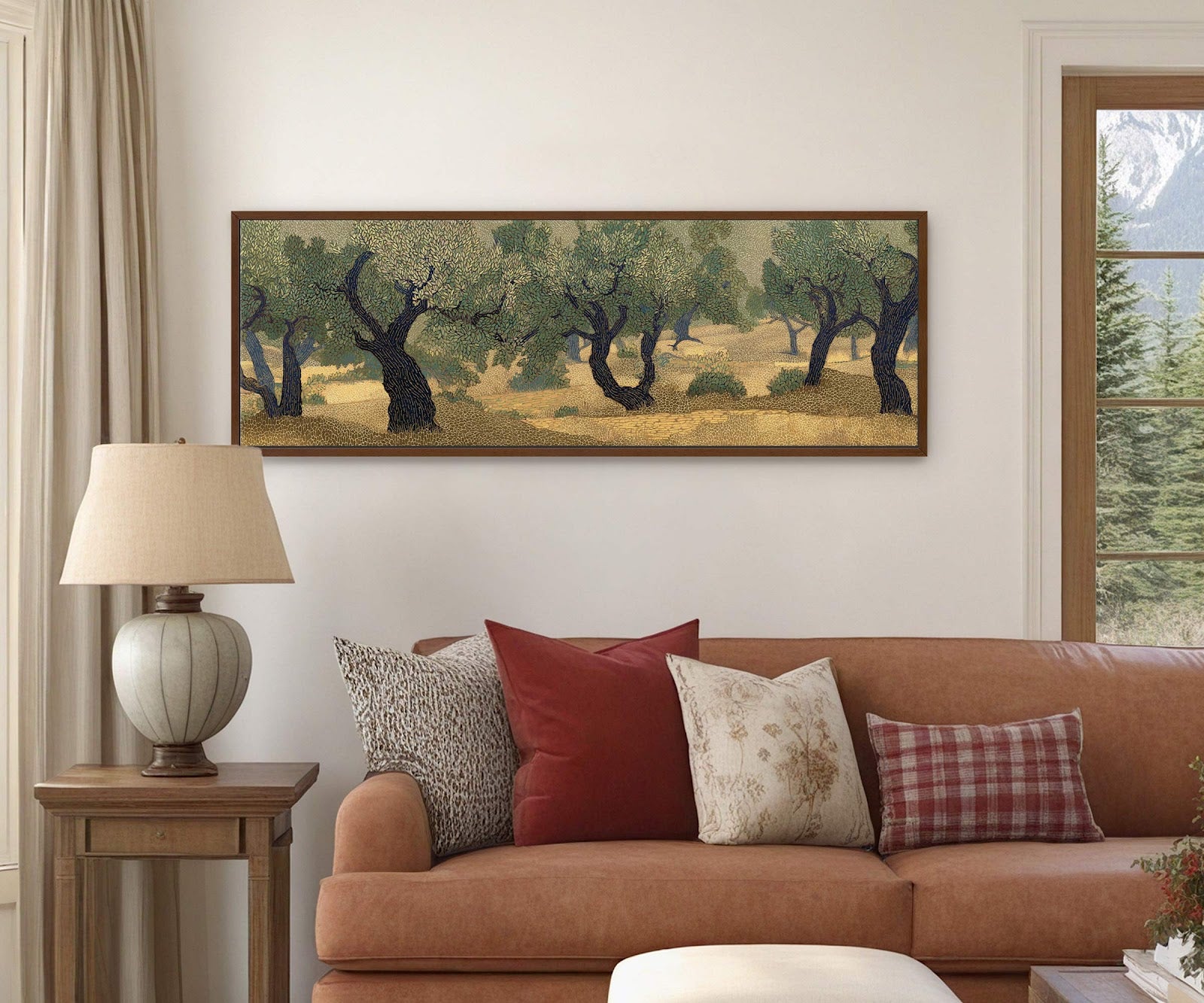 Canvas wall art in interior setting.