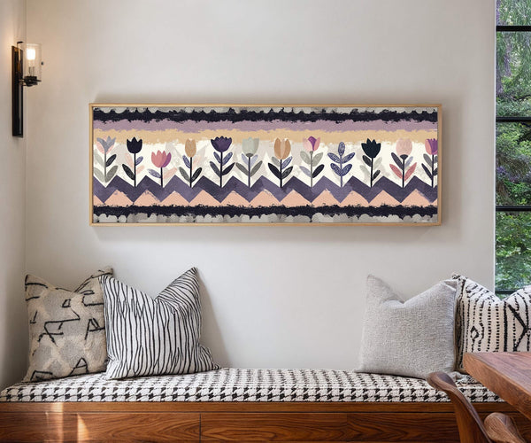 Canvas wall art in interior setting.