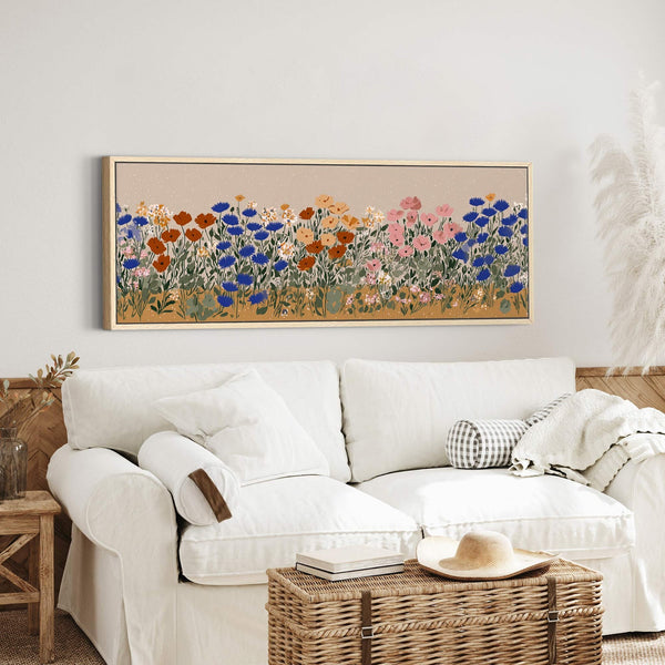 Canvas wall art in interior setting.