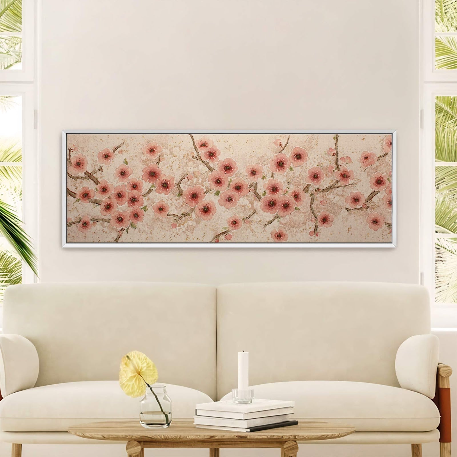 Canvas wall art in interior setting.