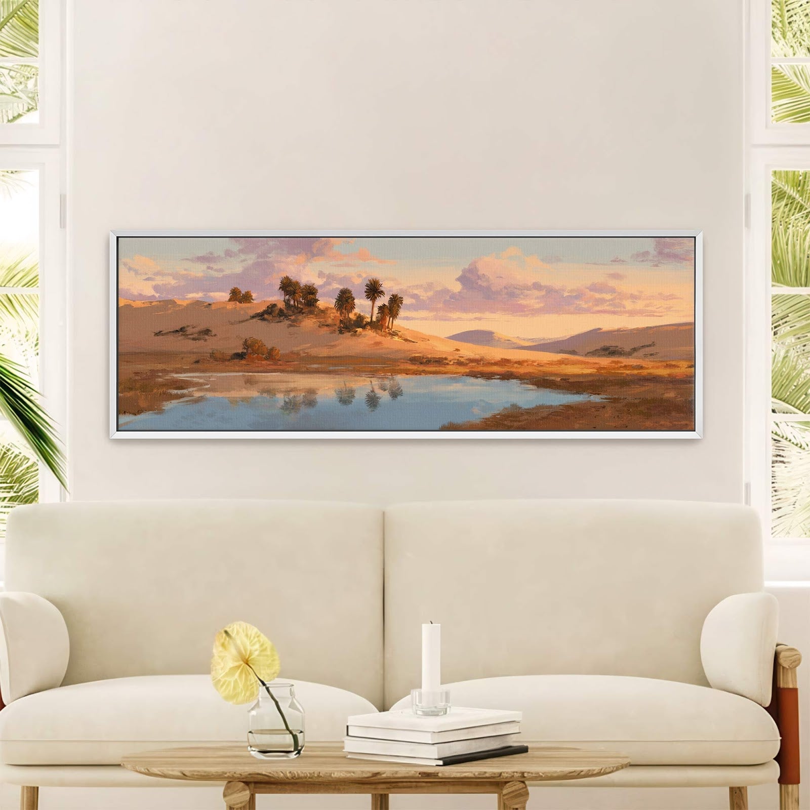 Canvas wall art in interior setting.