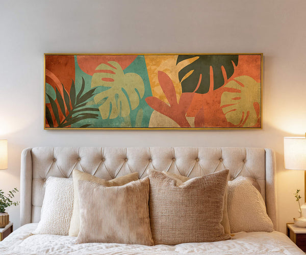 Canvas wall art in interior setting.