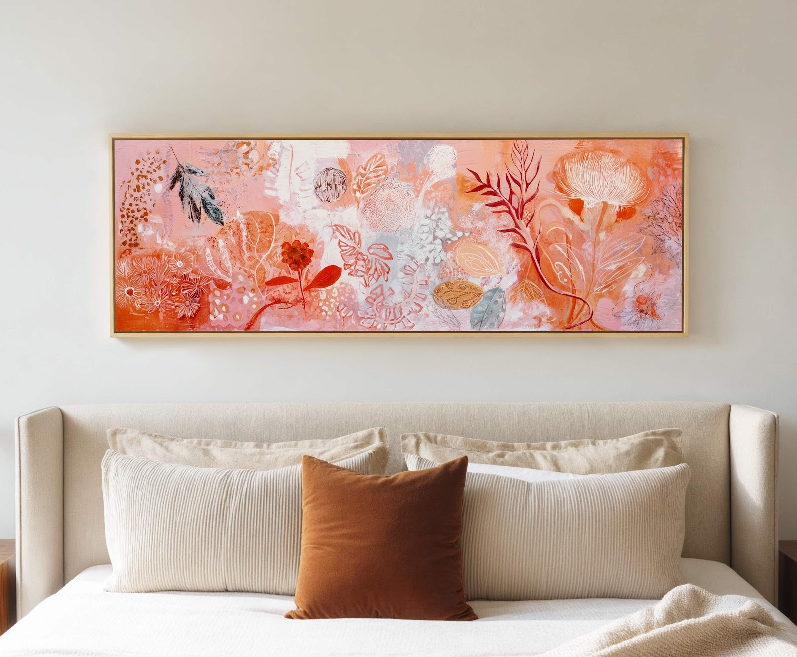 Canvas wall art in interior setting.