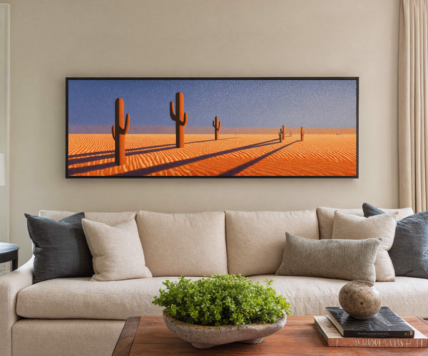 Canvas wall art in interior setting.