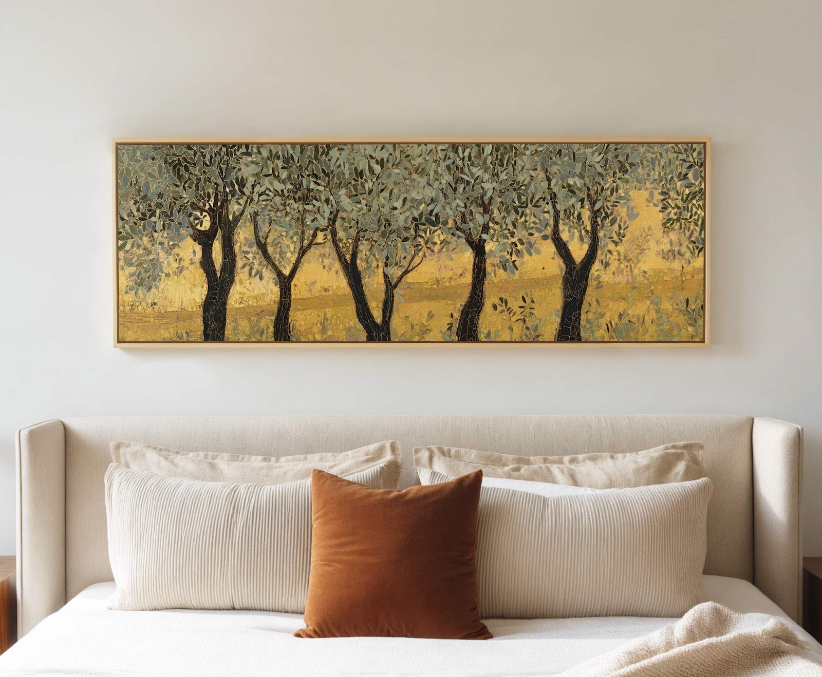 Canvas wall art in interior setting.