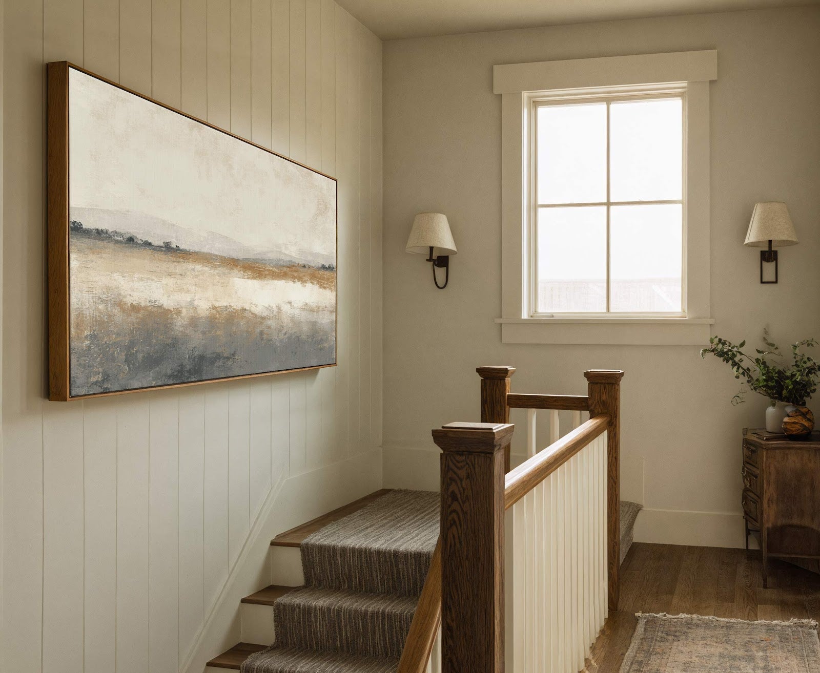 Canvas wall art in interior setting.