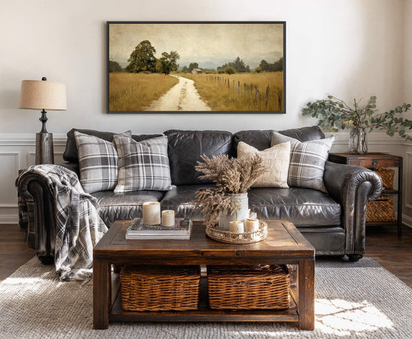 Canvas wall art in interior setting.