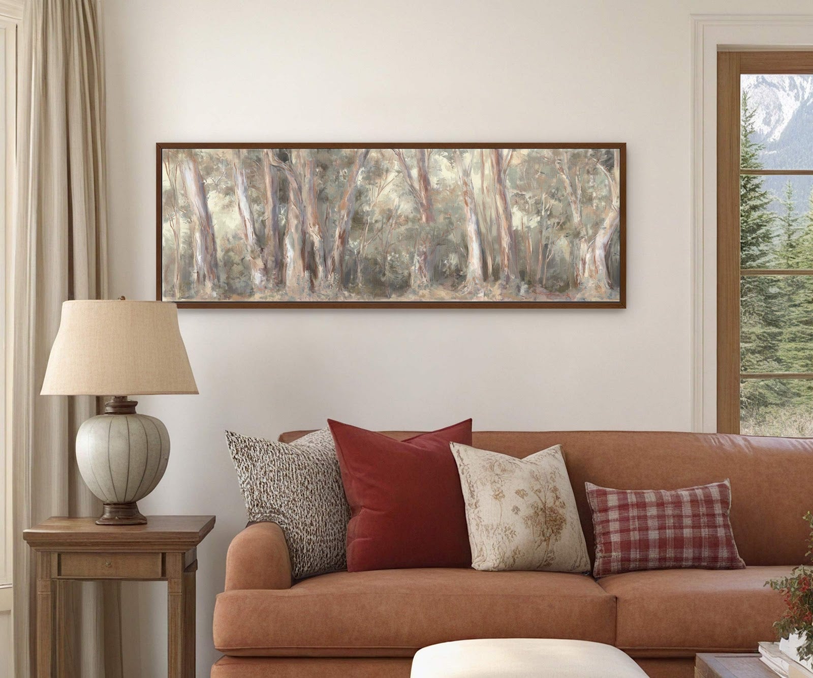 Canvas wall art in interior setting.