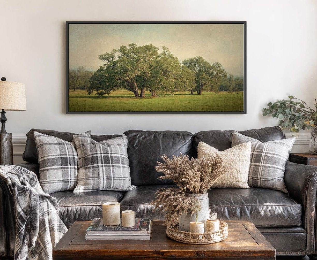 Canvas wall art in interior setting.