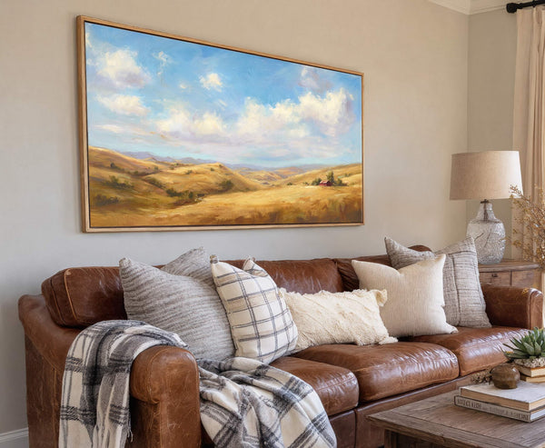 Canvas wall art in interior setting.