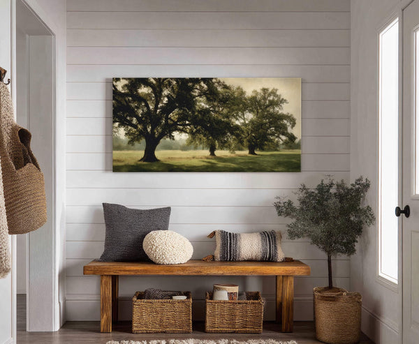 Canvas wall art in interior setting.