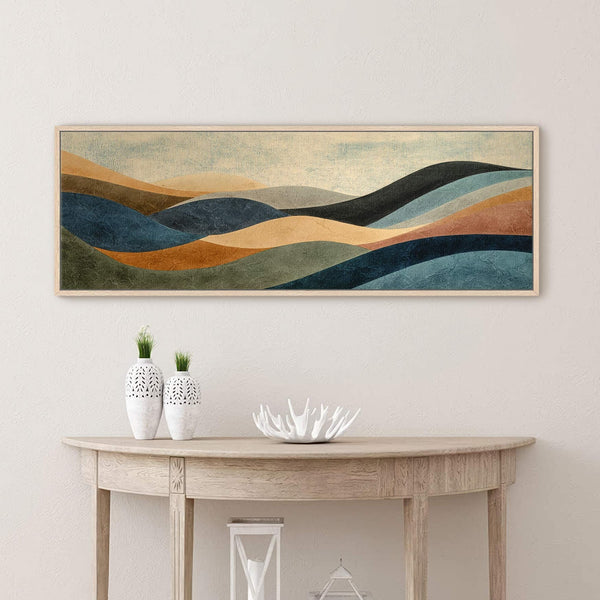 Canvas wall art in interior setting.