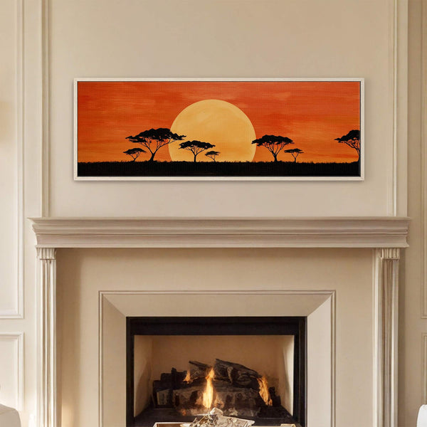 Canvas wall art in interior setting.