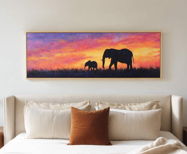 Canvas wall art in interior setting.