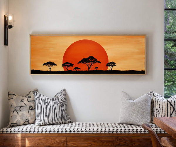 Canvas wall art in interior setting.