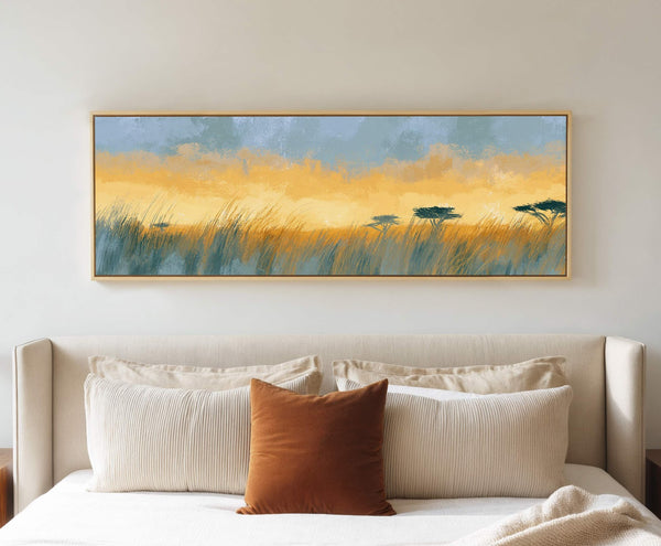 Canvas wall art in interior setting.