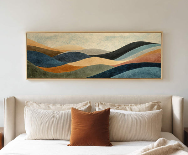 Canvas wall art in interior setting.