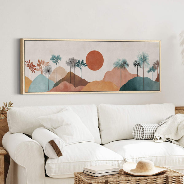 Canvas wall art in interior setting.