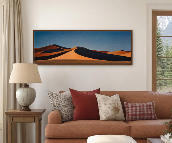 Canvas wall art in interior setting.