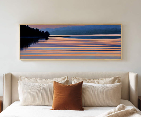 Canvas wall art in interior setting.