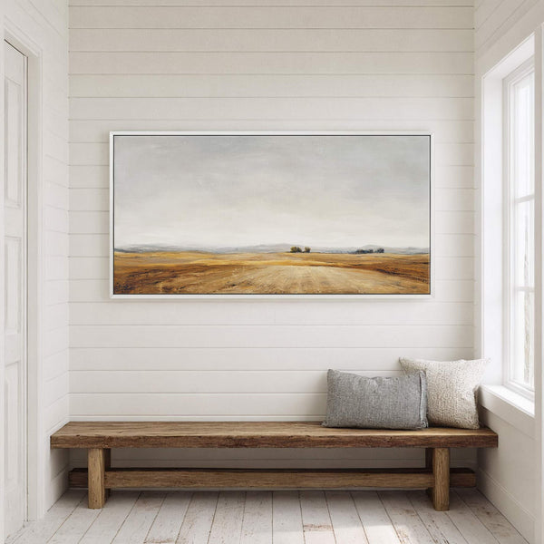 Canvas wall art in interior setting.