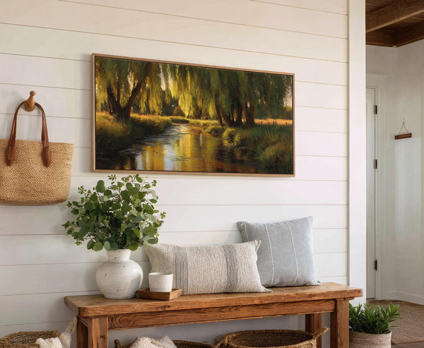 Canvas wall art in interior setting.