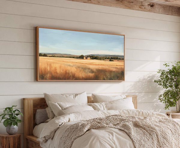 Canvas wall art in interior setting.