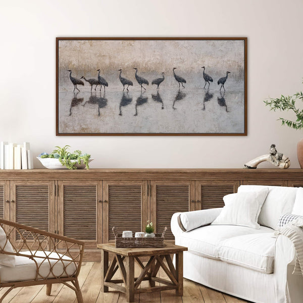 Canvas wall art in interior setting.