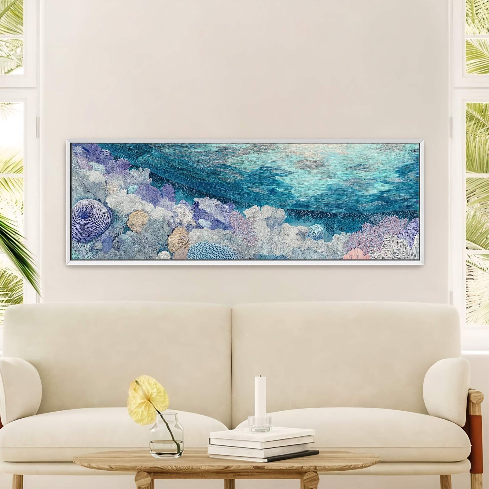 Canvas wall art in interior setting.