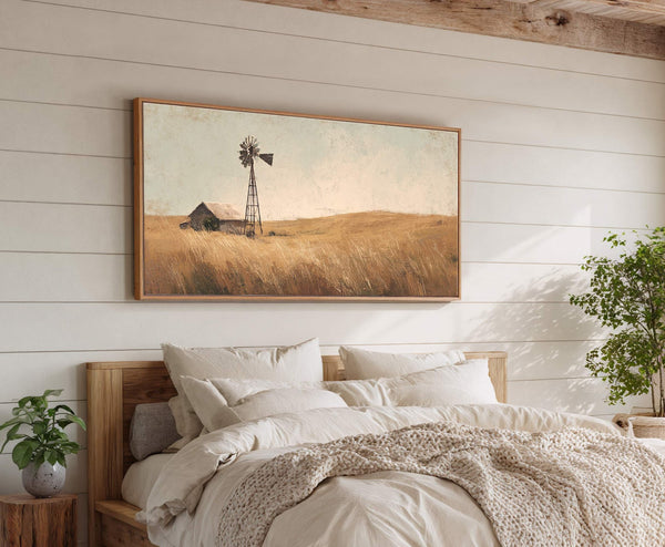 Canvas wall art in interior setting.