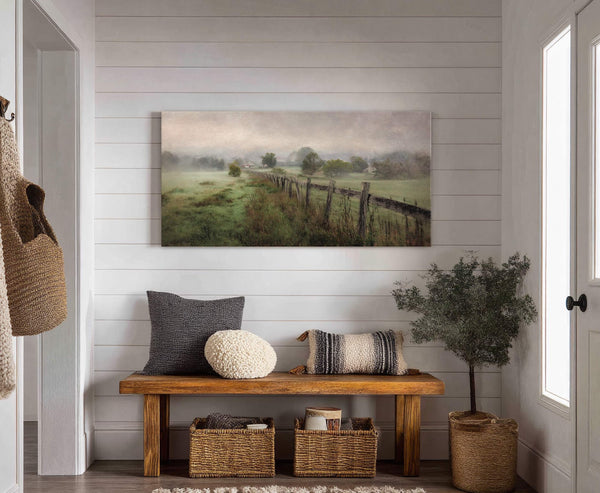 Canvas wall art in interior setting.