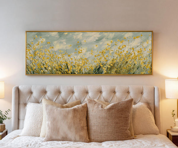 Canvas wall art in interior setting.
