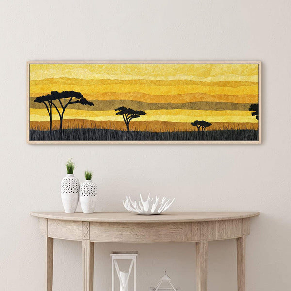 Canvas wall art in interior setting.