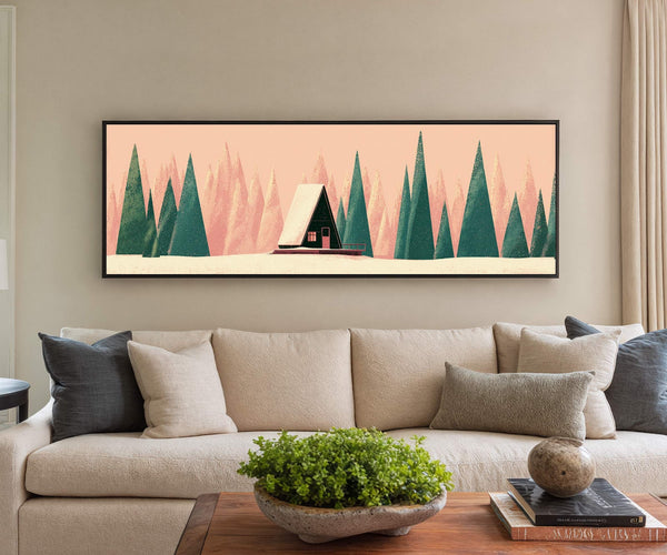 Canvas wall art in interior setting.